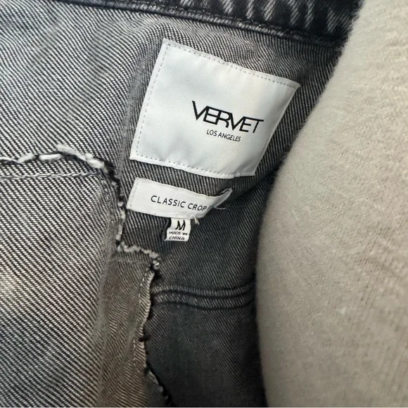 Vervet Denim Time Travel Distressed Classic Denim Jacket Acid Wash Medium - Picture 5 of 5